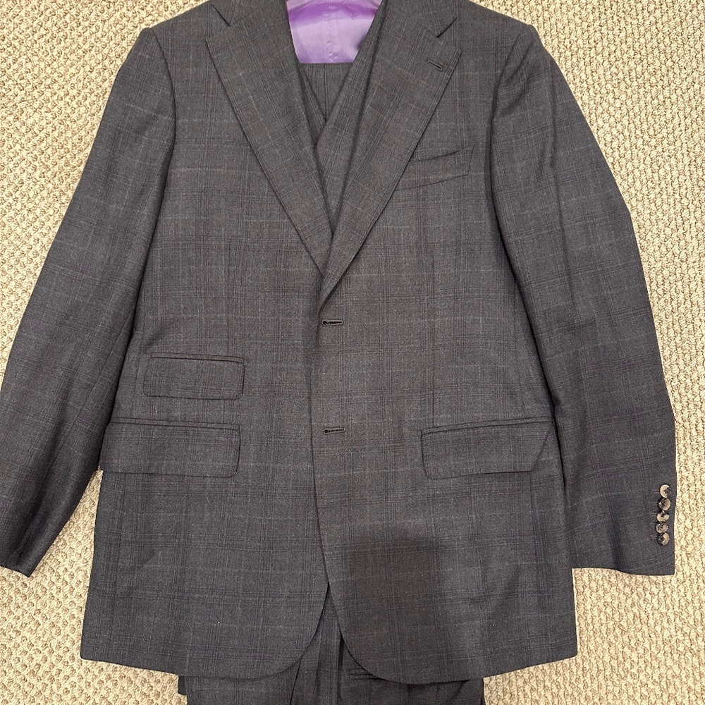 Men’s Isaia three piece custom suit